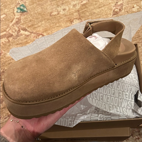 Steve Madden Shoes - Steve Madden Tan Suede Platform Sandals